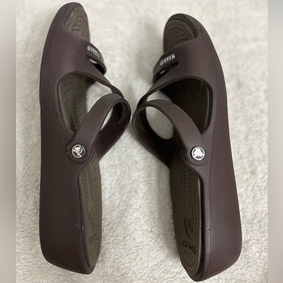 CROCS Patricia Brown Open Toe Sandals Size 10 - Picture 4 of 7